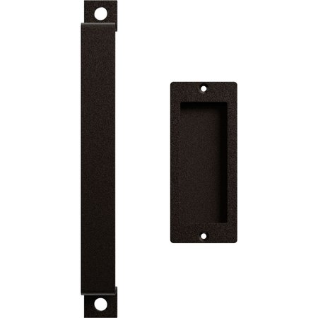EKENA MILLWORK 11" Pull Handle & 6" Flush Pull for 1 3/8" Doors, Arch Bronze GB6001PP3116AB